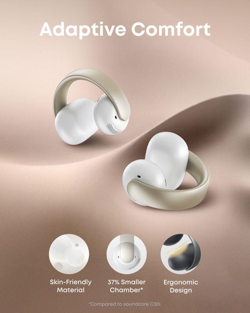 soundcore AeroClip Open-Ear Clip-On Wireless Earbuds, White 3/7