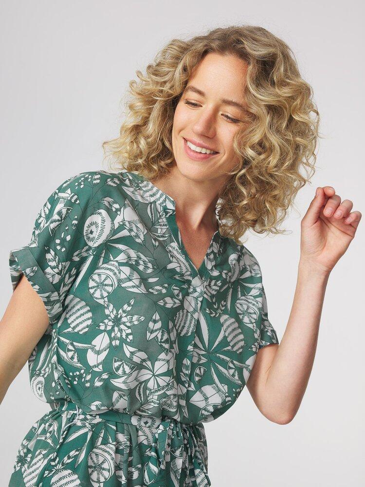 Vestido Caqui Floral TBS JANIEROB para Mujer 3/5