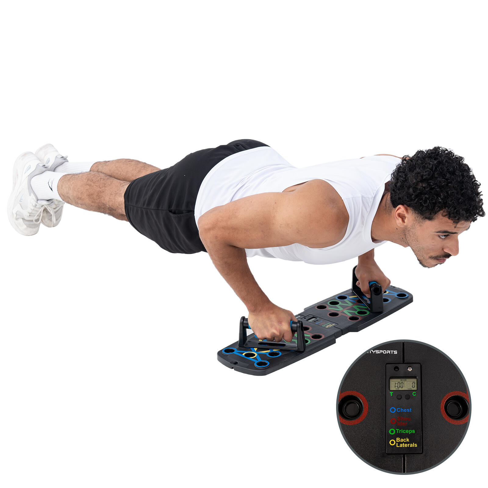 L&C Liegestützbrett Set - Komplett Fitness-Set Für Zuhause Mit Widerstandsbändern