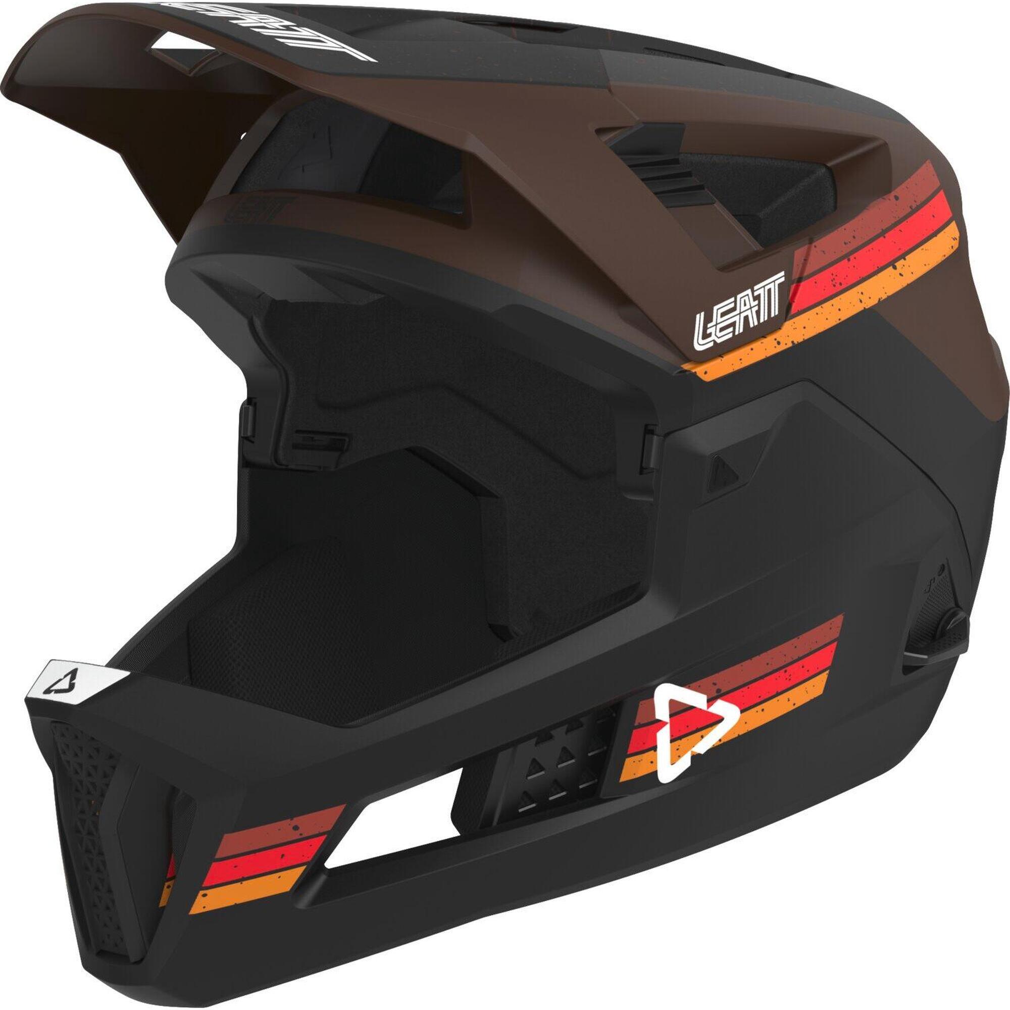 Leatt - Casque Vtt Enduro 4.0 Certifié Dh Et Mentonnière Amovible Marron Homme - Casque - Marron - 42 M/l - Decathlon