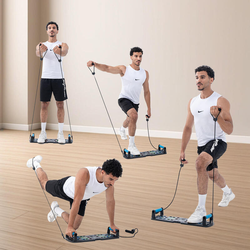 Retoo Planche push-up 13 en 1, pliable et portable avec 2 poignées de push-up pour la maison, planche antidérapante pour la poitrine, appareil