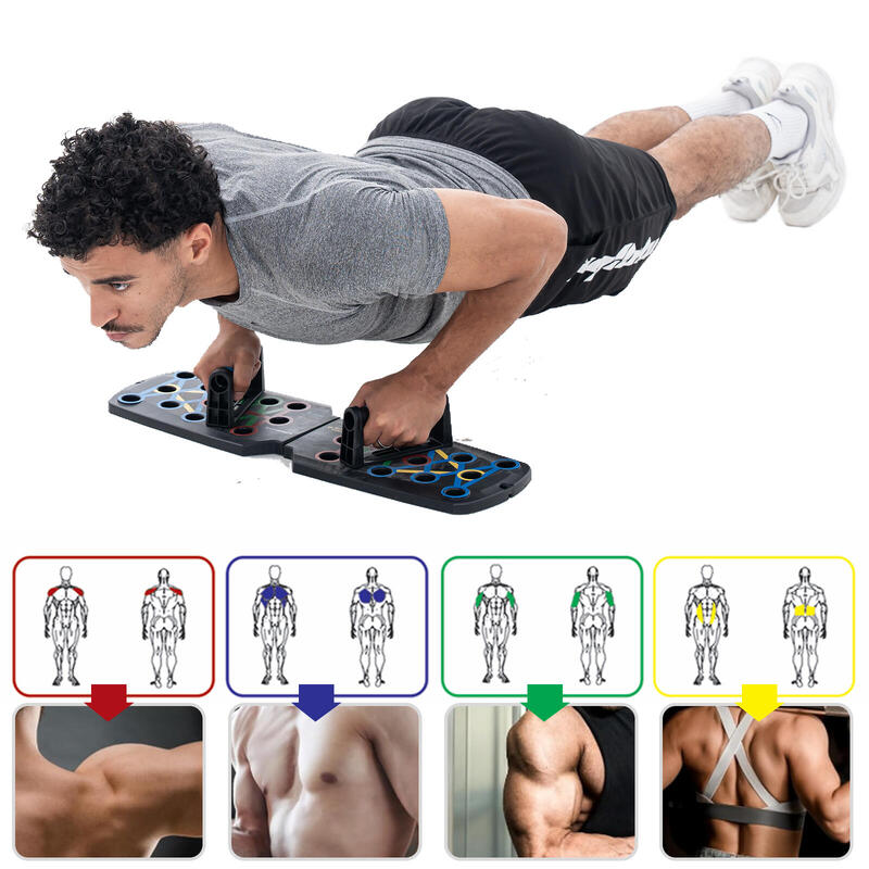 Flintronic Planche Push up 12 en 1, Push Up Board Pliable, Planche a Pompe avec Poignées, Planche Pompe à Domicile Portable pour Pratiquer épaules, Poitrine, Entraînement Complet du Corps