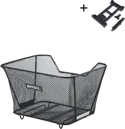 Panier vélo Lesto MIK 35 L noir avec plaque adaptatrice MIK