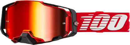 100% Armega Goggle Red - Mirror Red Lens