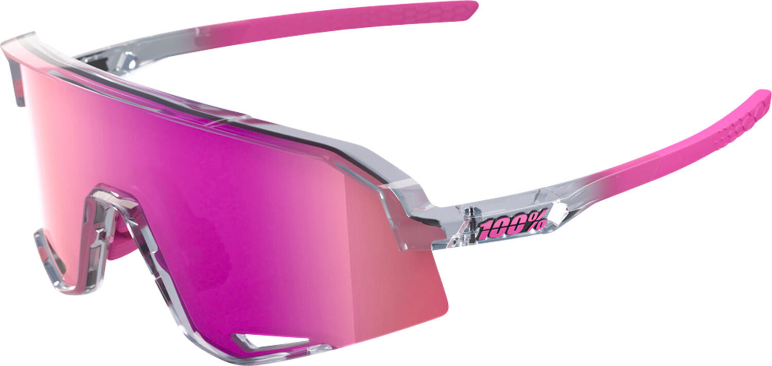 100% Occhiali Slendale - Polished Translucent Grey - Purple Multilayer Mirror Lens