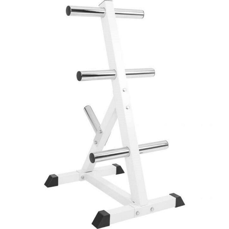 GORILLA SPORTS Rack Discos Pesas Olímpicos Gorilla Sports Blanco Diámetro 50/51 mm