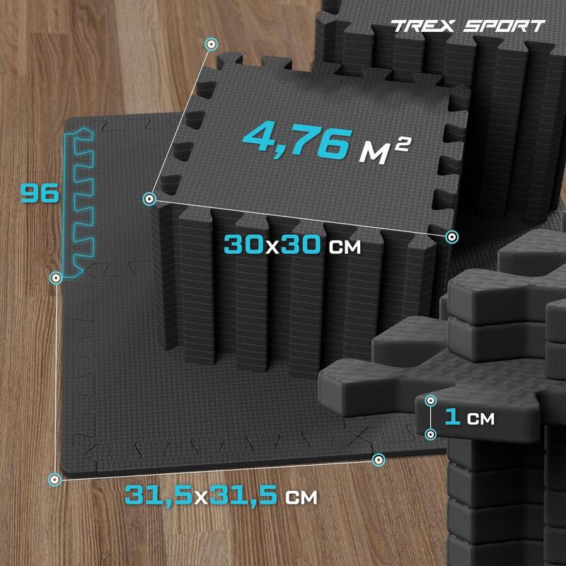 Mata puzzle 1cm TX-010PM - 48 sztuk czarna