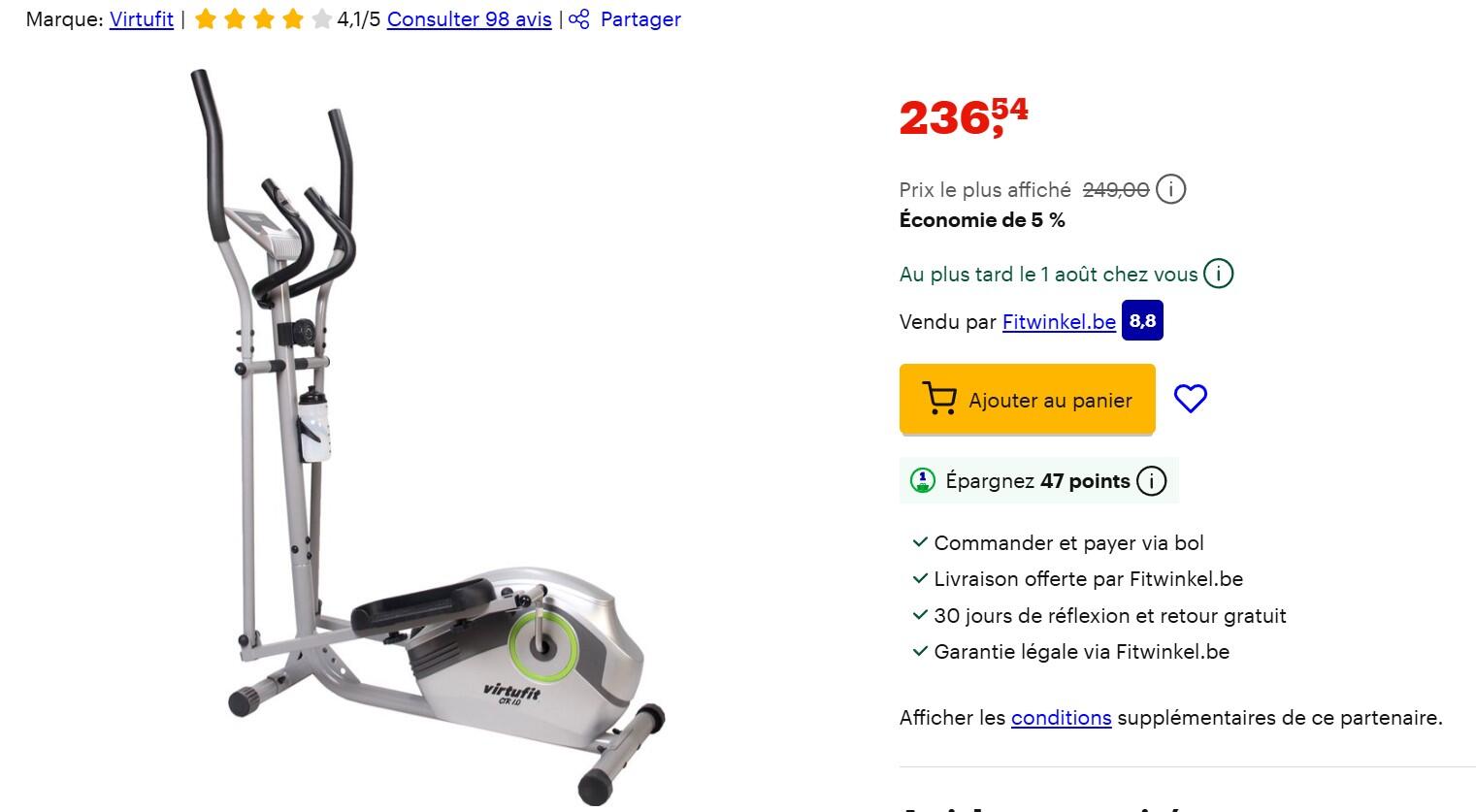 Entre Particuliers - Vélo elliptique Virtufit. 2/2