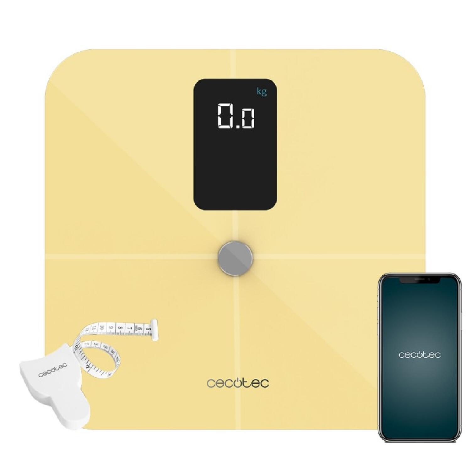 Cecotec balança de casa de banho inteligente de grande ecrã com medição de bioim