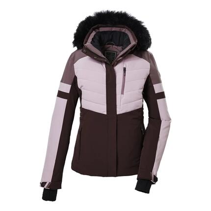 Veste - Ski - Femme - Matelassée, col montant, poches - KSW 101 - bordeaux/malve