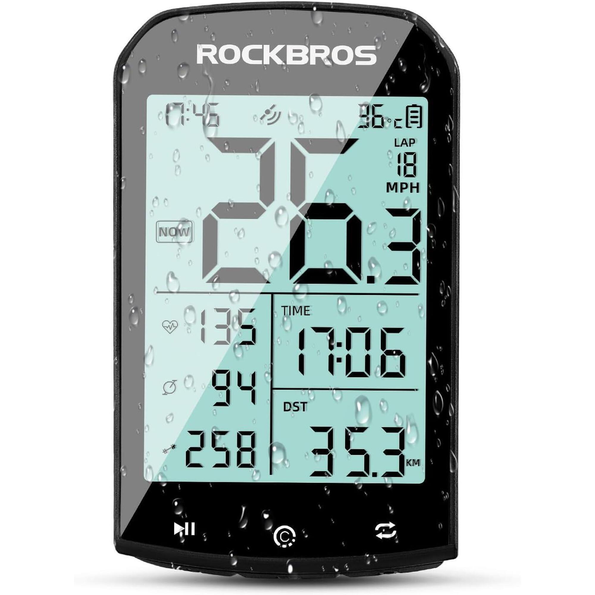 Rockbros - Compteur De Vélo Gps Avec Connectivité Avancée - Compteur Gps Vélo - Noir - Taille Unique - Decathlon