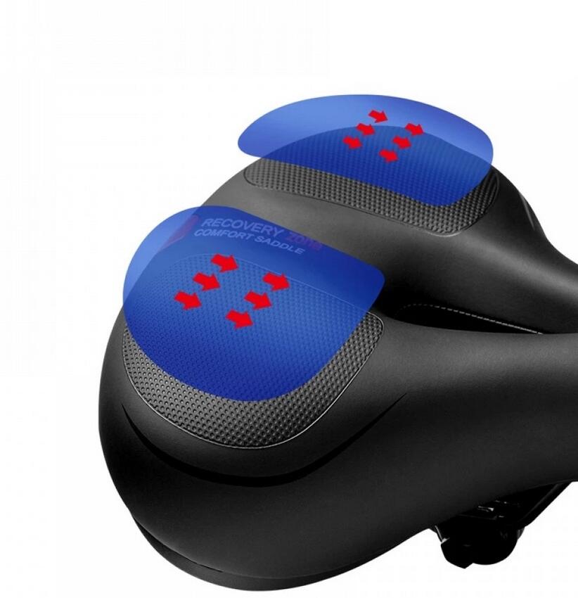 ROCKBROS Fietszadel Comfortabel Breed Fietszadel Ademend Hollow Memory Foam Zadel voor Stadsfiets/Trekking/Racefiets/MTB Mannen Vrouwen