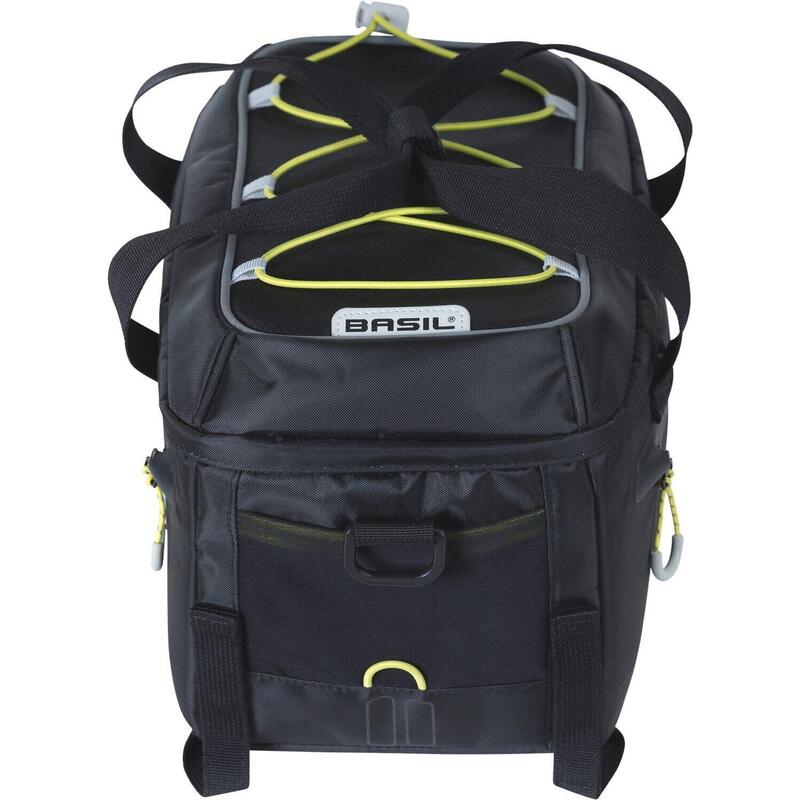 Sac De Vélo Porte-bagages Basil MILES TRUNKBAG 7L - Noir Et Vert Citron - Pratique Pour Balades Et Trajets