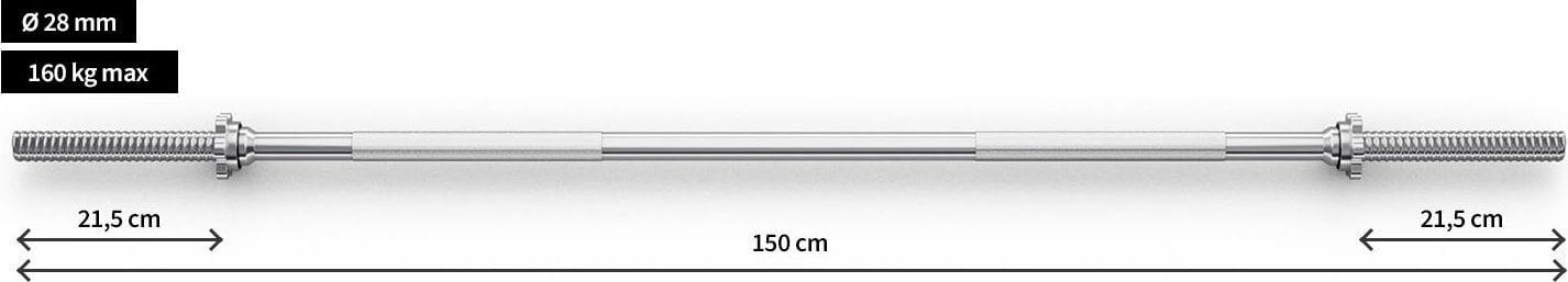 Barre de musculation Zipro droite 150 cm 28 mm 2/6