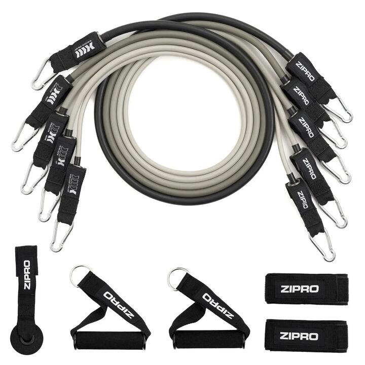 ZIPRO Weerstandsbanden Resistance Tubes met accessoires 11 - 11 stuks