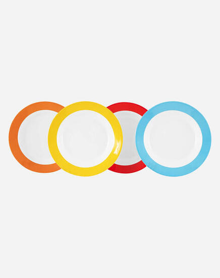 Gimex - Colour Line - Assiette creuse - Rainbow - 4 Pièces