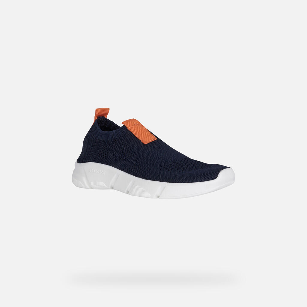 Baskets Garçon J ARIL BOY Bleu Marine/Orange 3/7