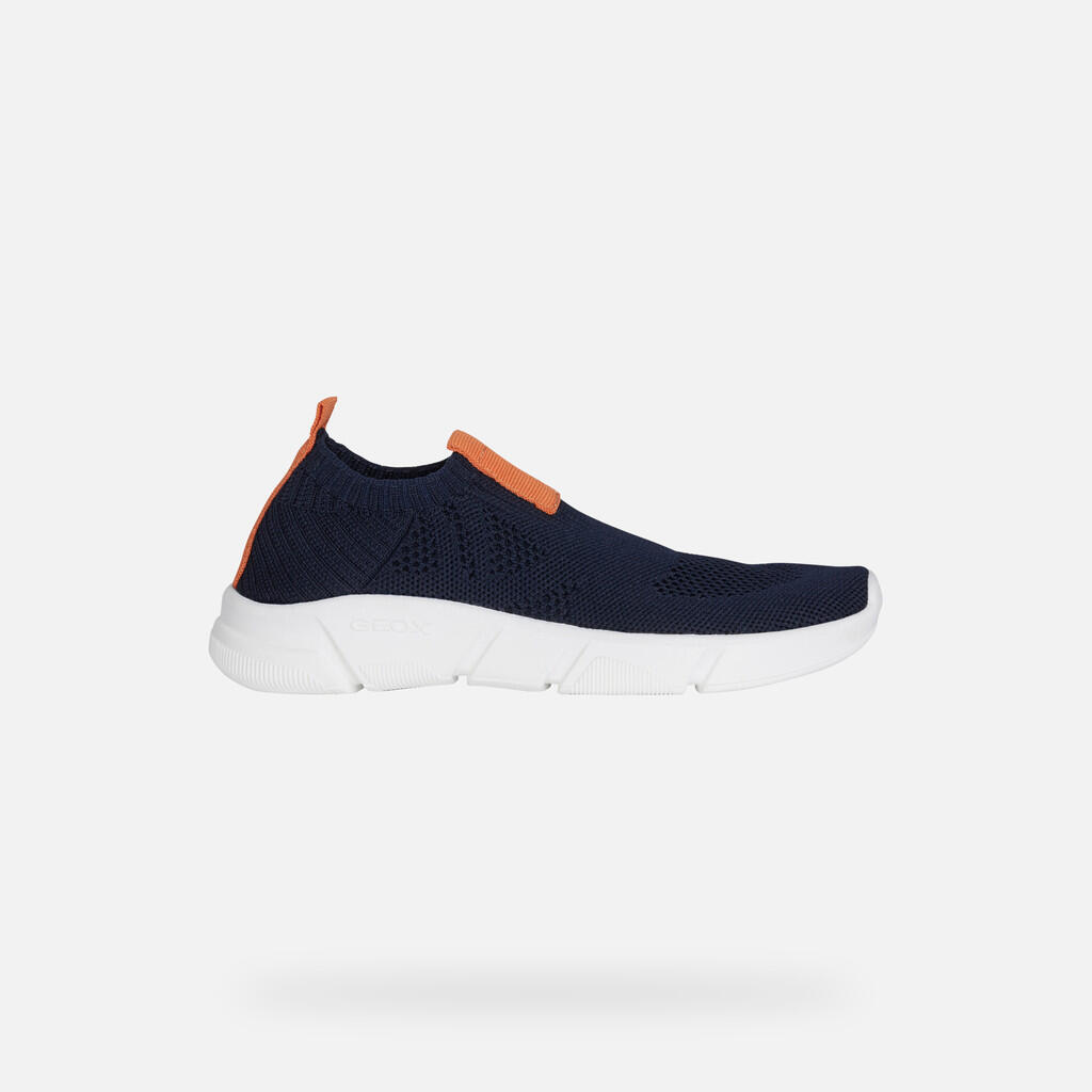 Baskets Garçon J ARIL BOY Bleu Marine/Orange 2/7