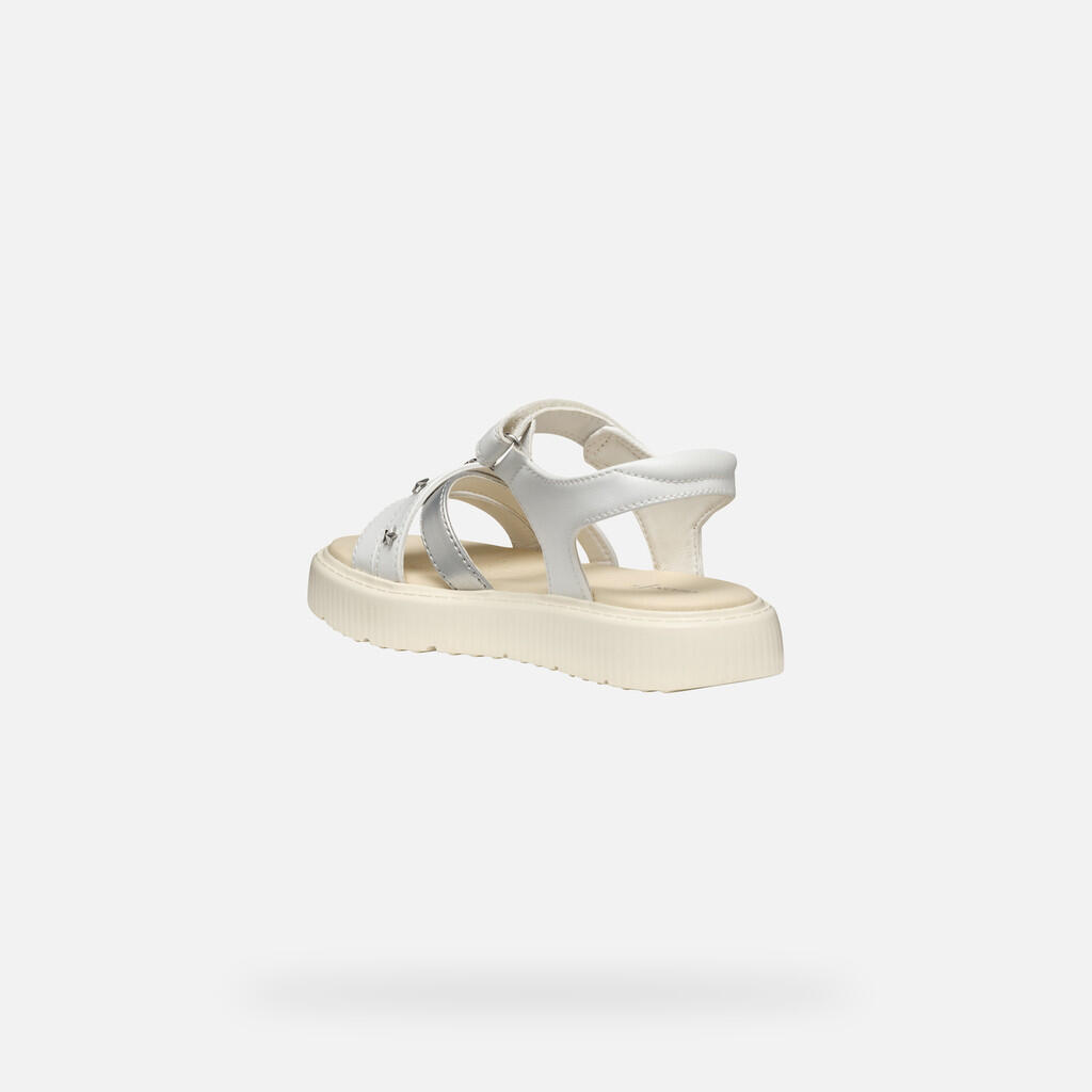 Sandales Fille J SANDAL KODETTE GIR Blanc/Argent 5/7