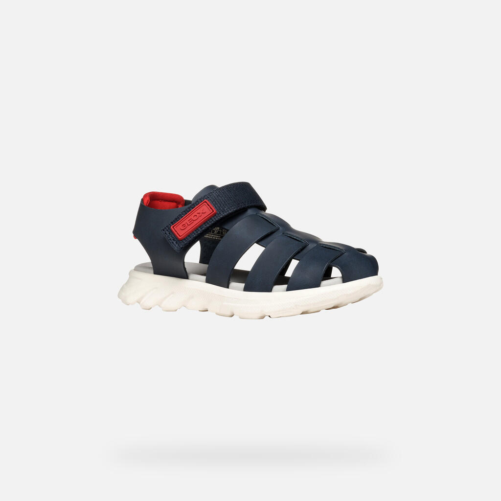 Sandales Garçon J SANDAL AIRADYUM BOY Bleu Marine/Rouge 4/7