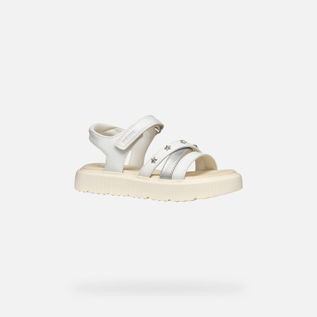 Sandales Fille J SANDAL KODETTE GIR Blanc/Argent 4/7