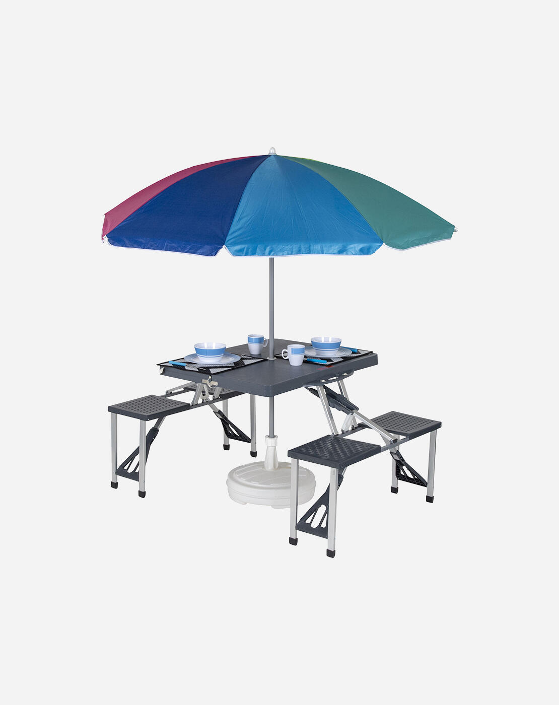 Bo-Camp Picknicktafelset Basic staal blauw 1404374 2/7