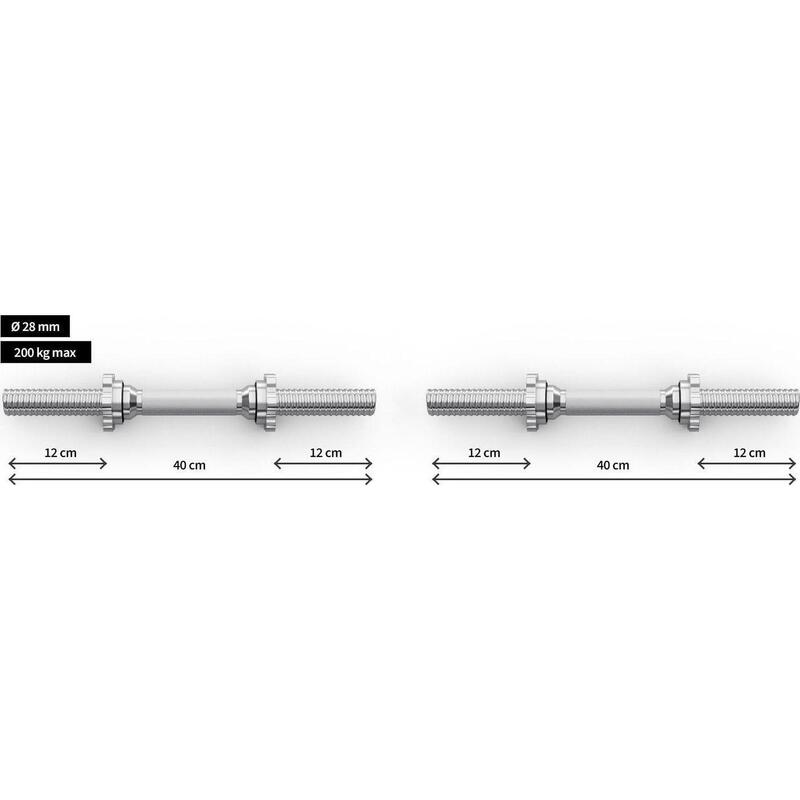 Bare pentru gantere Zipro 40cm (set de 2 buc.)