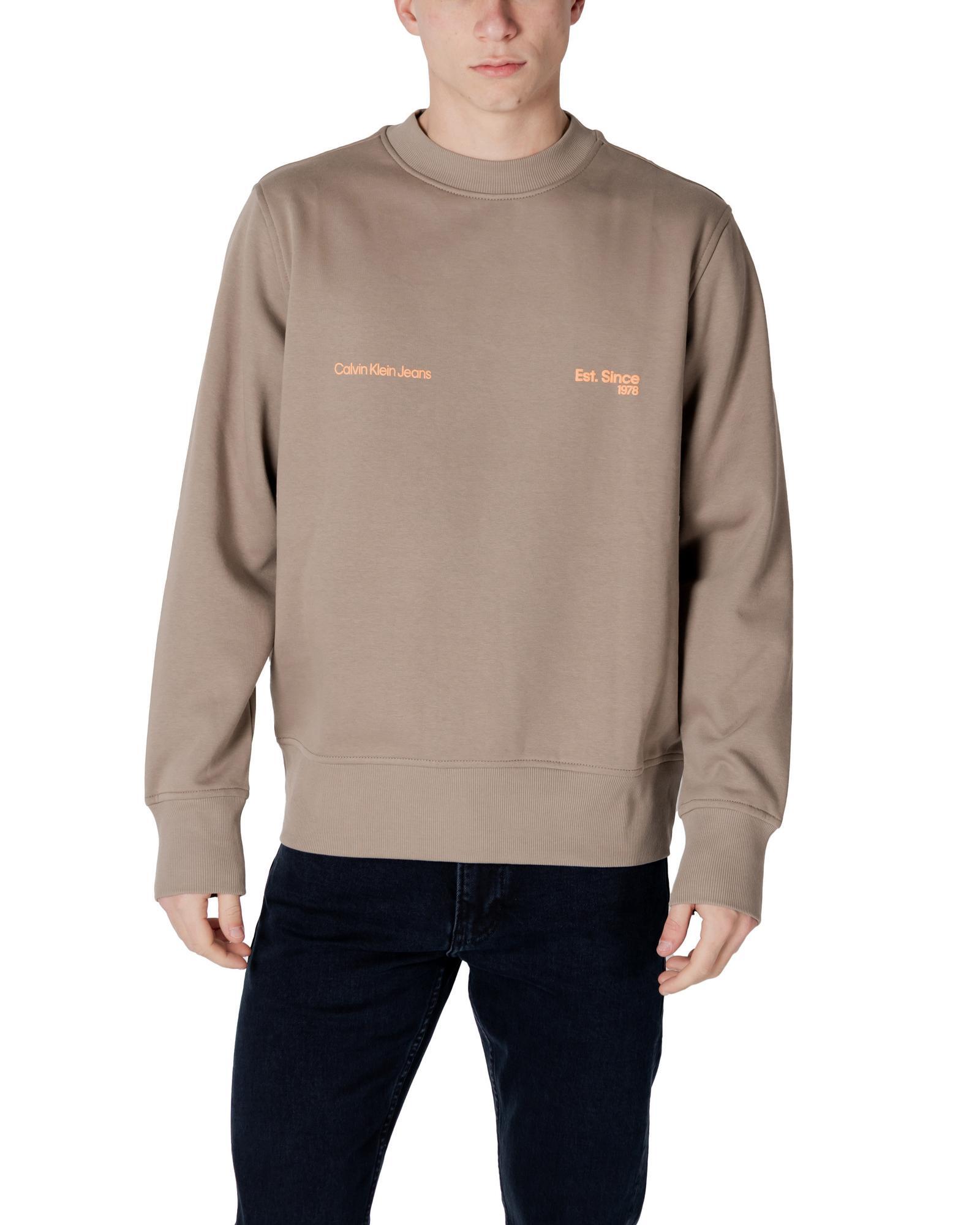 Calvin Klein Jeans Round Neck Long Sleeve Sweatshirt with Cotton-Polyester Blend