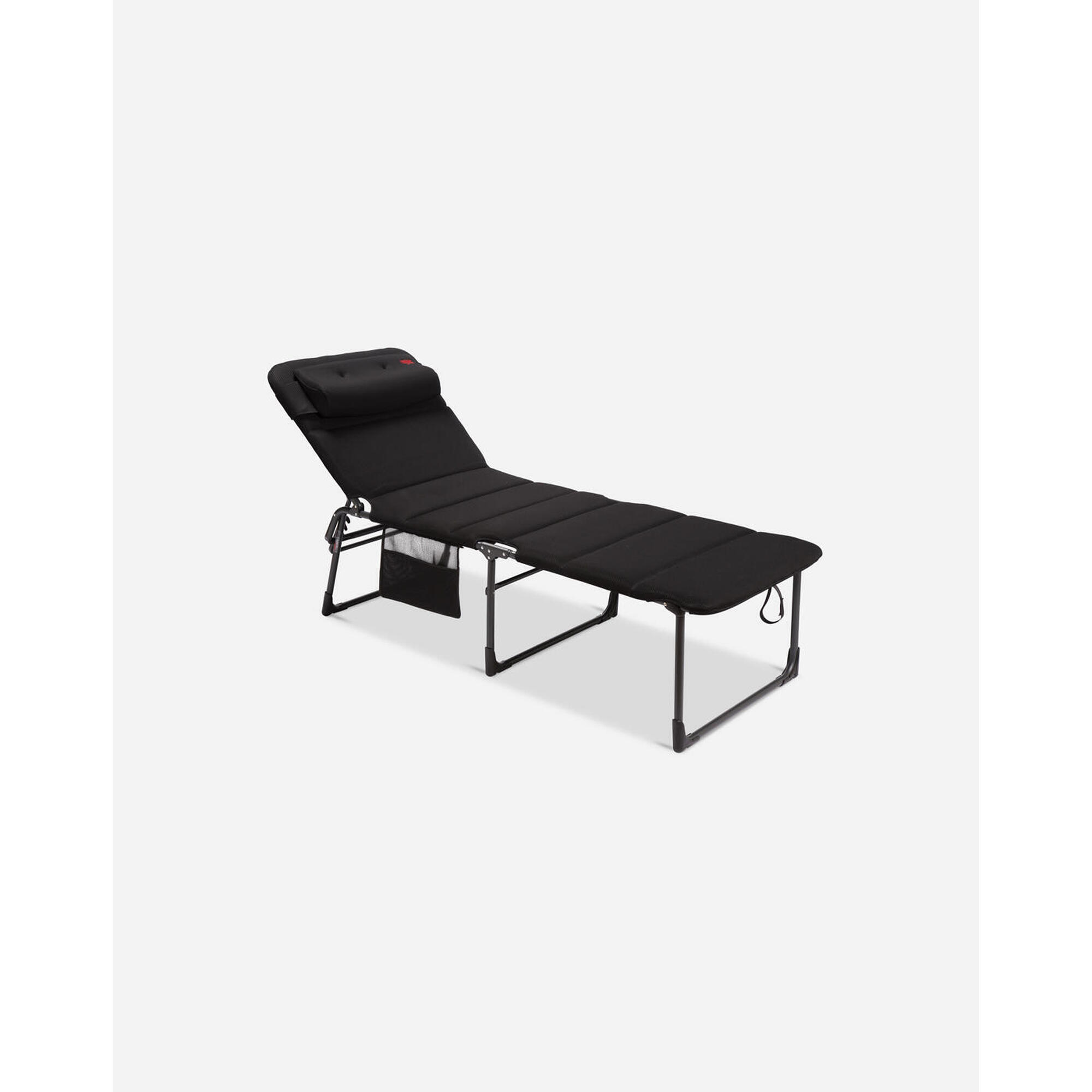 Crespo - Crespo - Lit Bain De Soleil - Ap/363 - Air-deluxe - Noir - Lit De Camps - Noir - Taille Unique - Decathlon