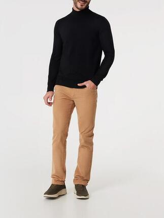 Pull col roulé Homme - MALIKROL Noir