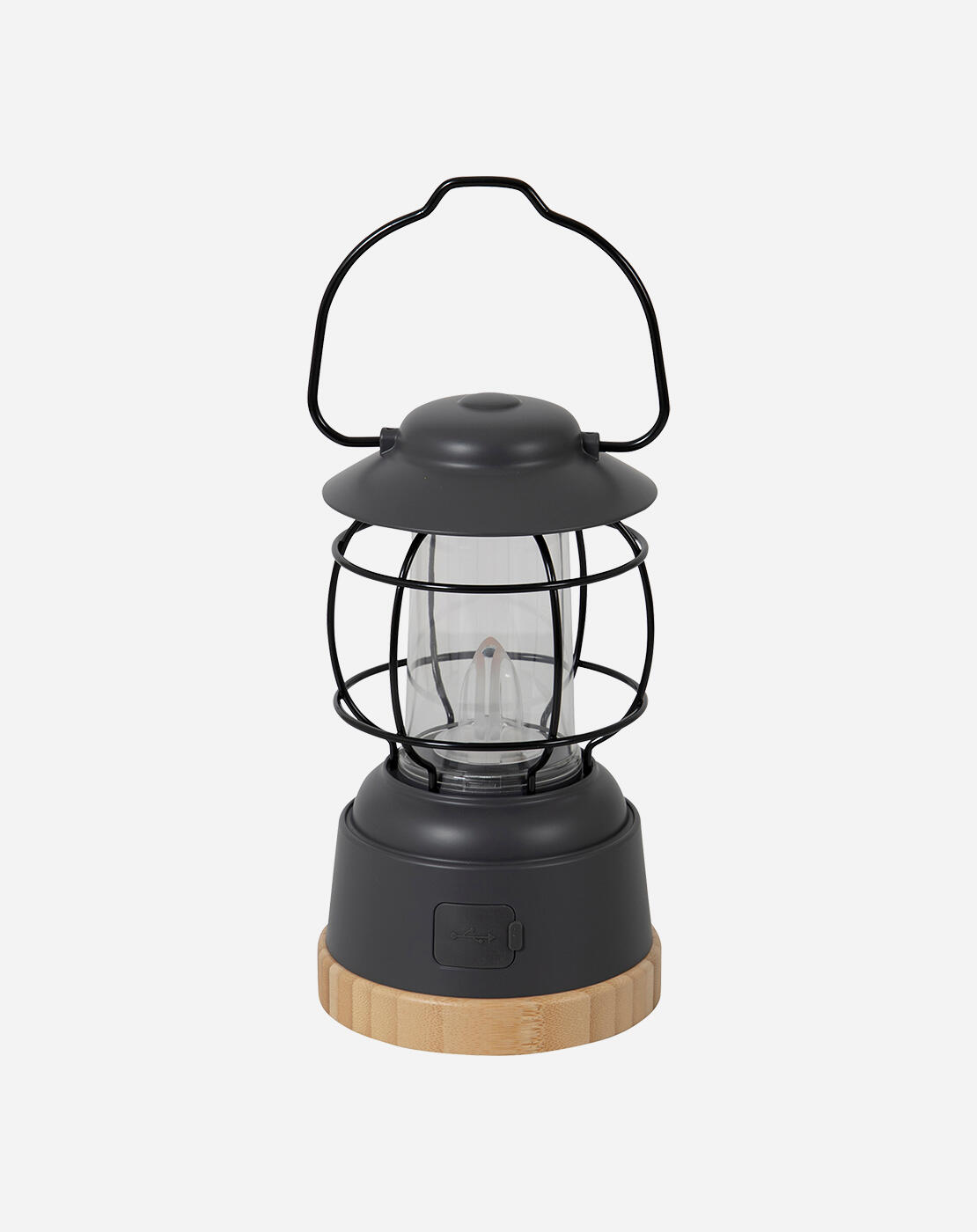 Bo-Camp Lantaarn Sloane LED antracietkleurig en bruin 6/7