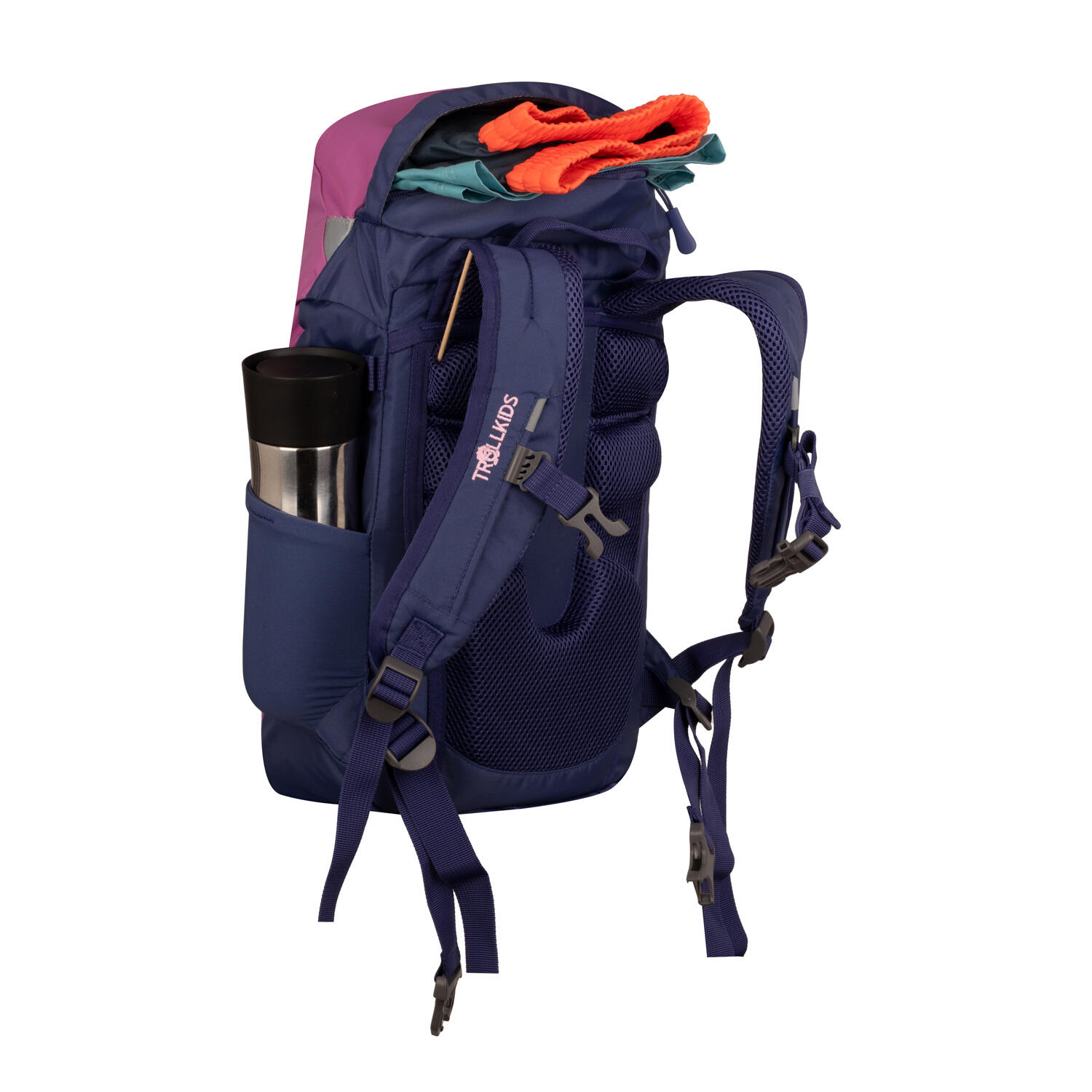 Kinder Wanderrucksack Fjell Trekker 15  Malve Rosa/Violettblau/Wildrose 6/7