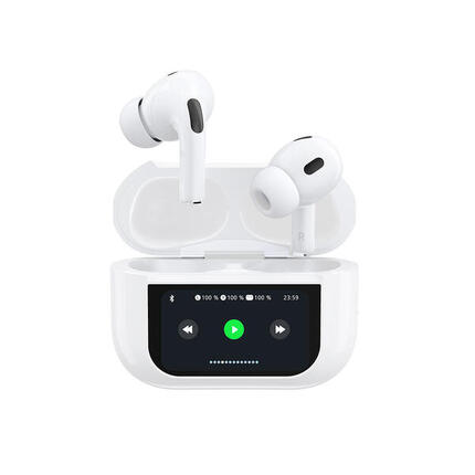 Słuchawki bezprzewodowe douszne u19 tws bluetooth 5.3 z wyświetlaczem led białe
