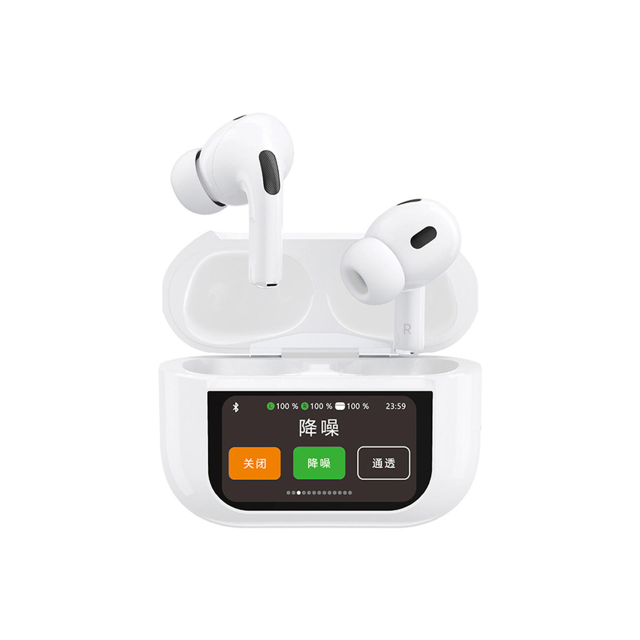 Słuchawki bezprzewodowe douszne u19 tws bluetooth 5.3 z wyświetlaczem led białe 2/7