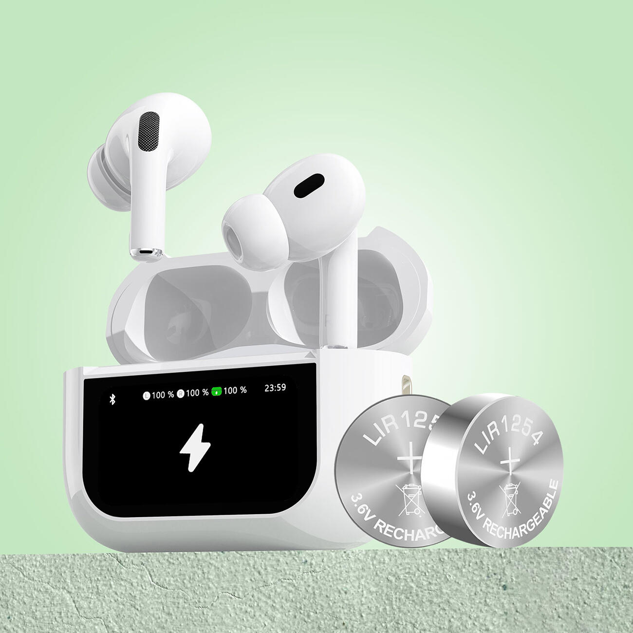 Słuchawki bezprzewodowe douszne u19 tws bluetooth 5.3 z wyświetlaczem led białe 7/7