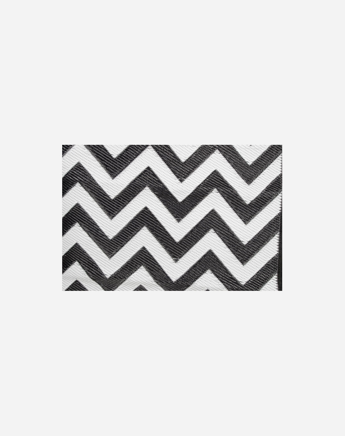 Urban Outdoor - Tapis Détente - Wave - Polypropylène - Noir/Blanc - M 3/4