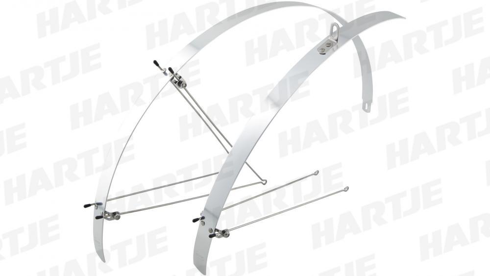 Juego de Guardabarros Planos CONTEC - 28" 32mm Aluminio Plata 2/3