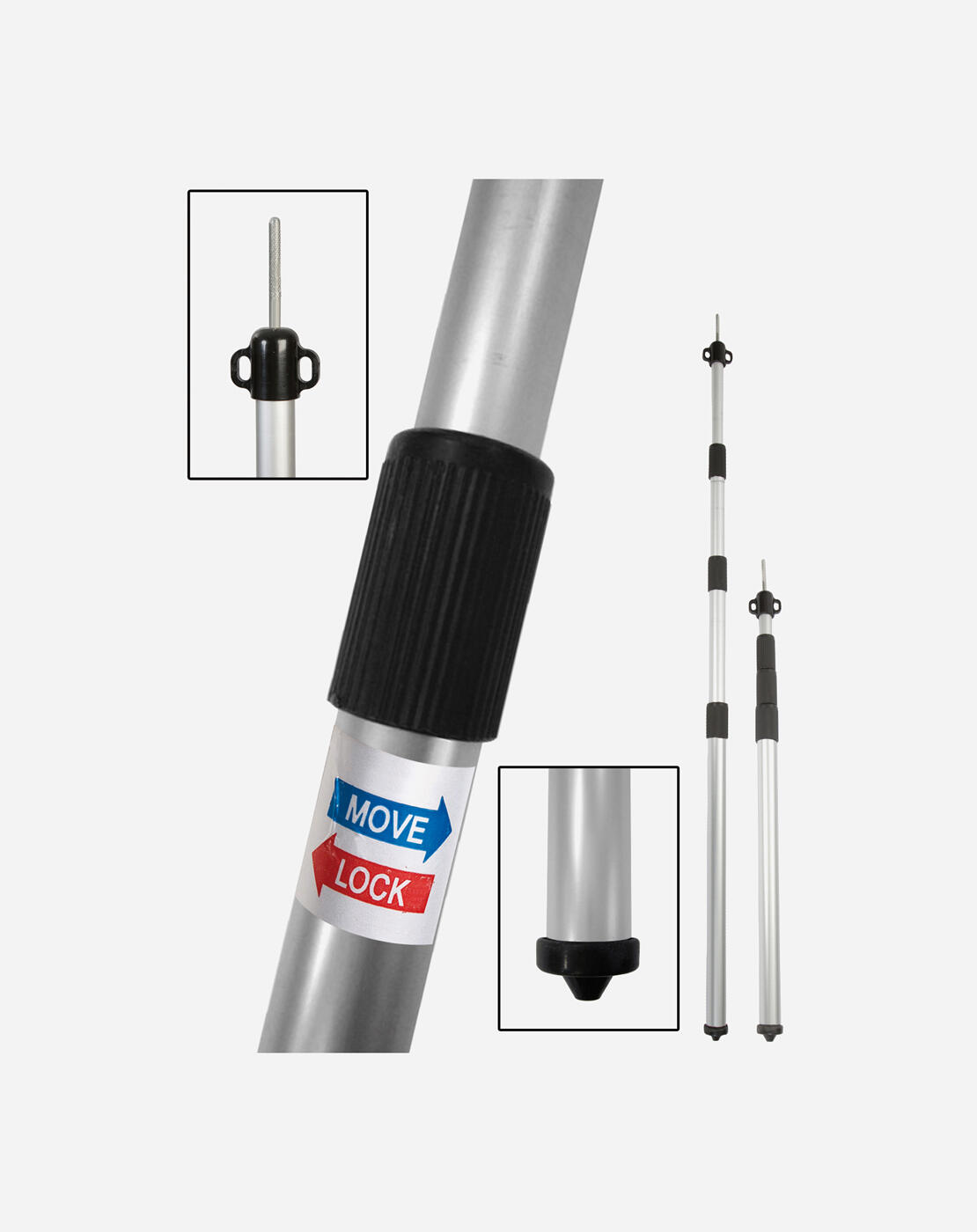 BO-CAMP Bo-Camp - Palo para lona/tienda - 102-260 cm