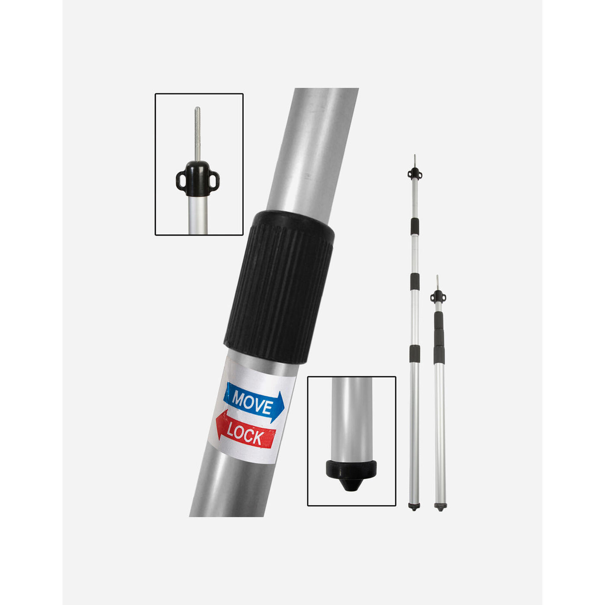 Bo-camp - Bo-camp - Bâche/mât De Tente - 4 Parties - 102-230 Cm - Tarp - Gris - Taille Unique - Decathlon