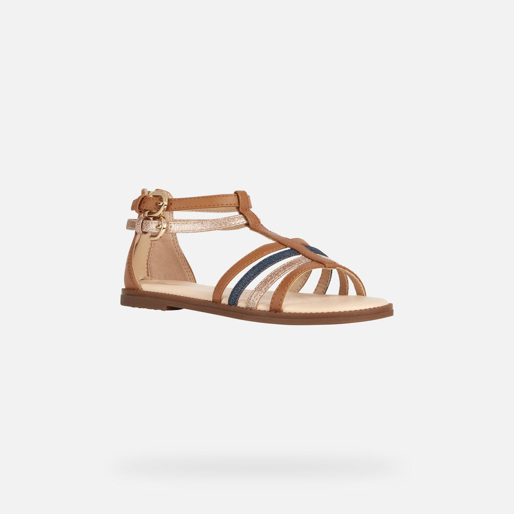 Sandales Fille JR SANDAL KARLY Cognac/Bleu Aviateur 3/7