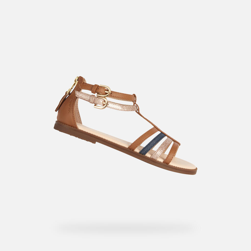 GEOX Sandály Geox Model J Sandal Karly Girl Barva Hnědý