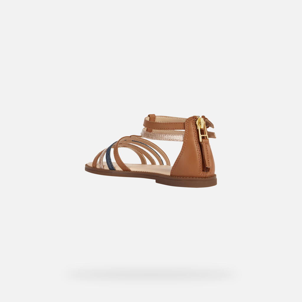 Sandales Fille JR SANDAL KARLY Cognac/Bleu Aviateur 4/7
