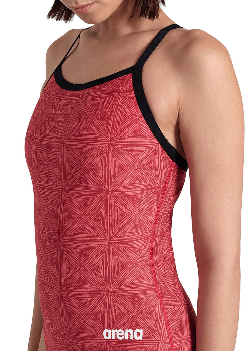 Maillot de bain dos nu Arena Abstract Tiles Light - Équipe rouge - Taille 36 4/6