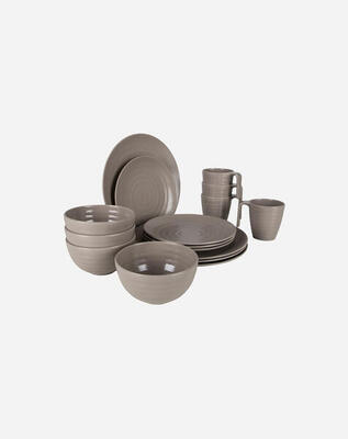 Bo-camp - servies - stone - 16 stuks