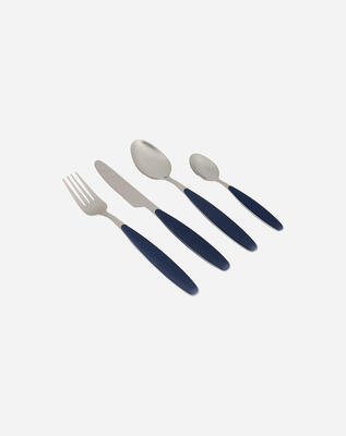 Gimex Besteck Navyblau Soft-Touch-Griff 16-Teilig
