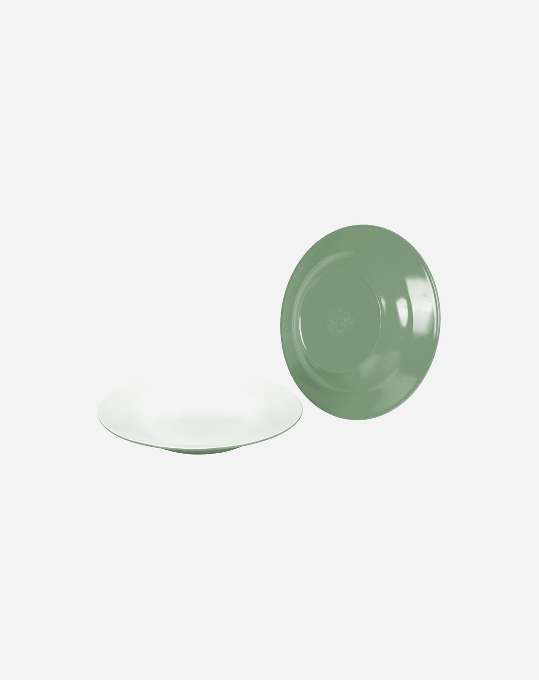 Assiette creuse - Bicolore - Mélamine - 4 Pièces - Vert 1/1