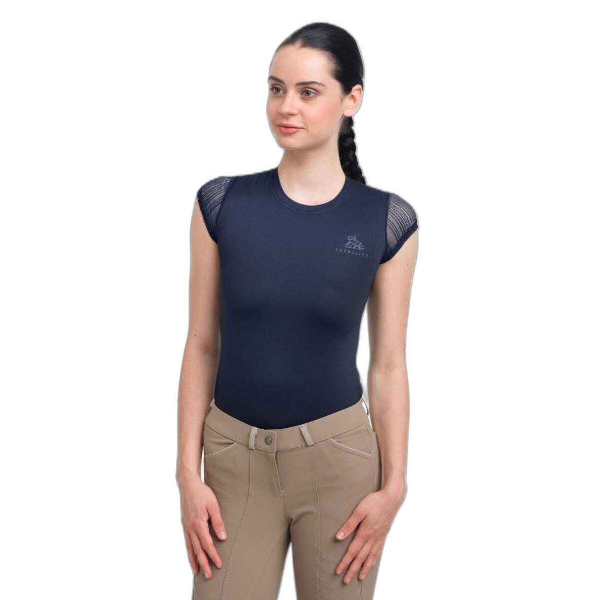 Polo d'équitation manches courtes femme Cavalliera Casual Contessa 1/4