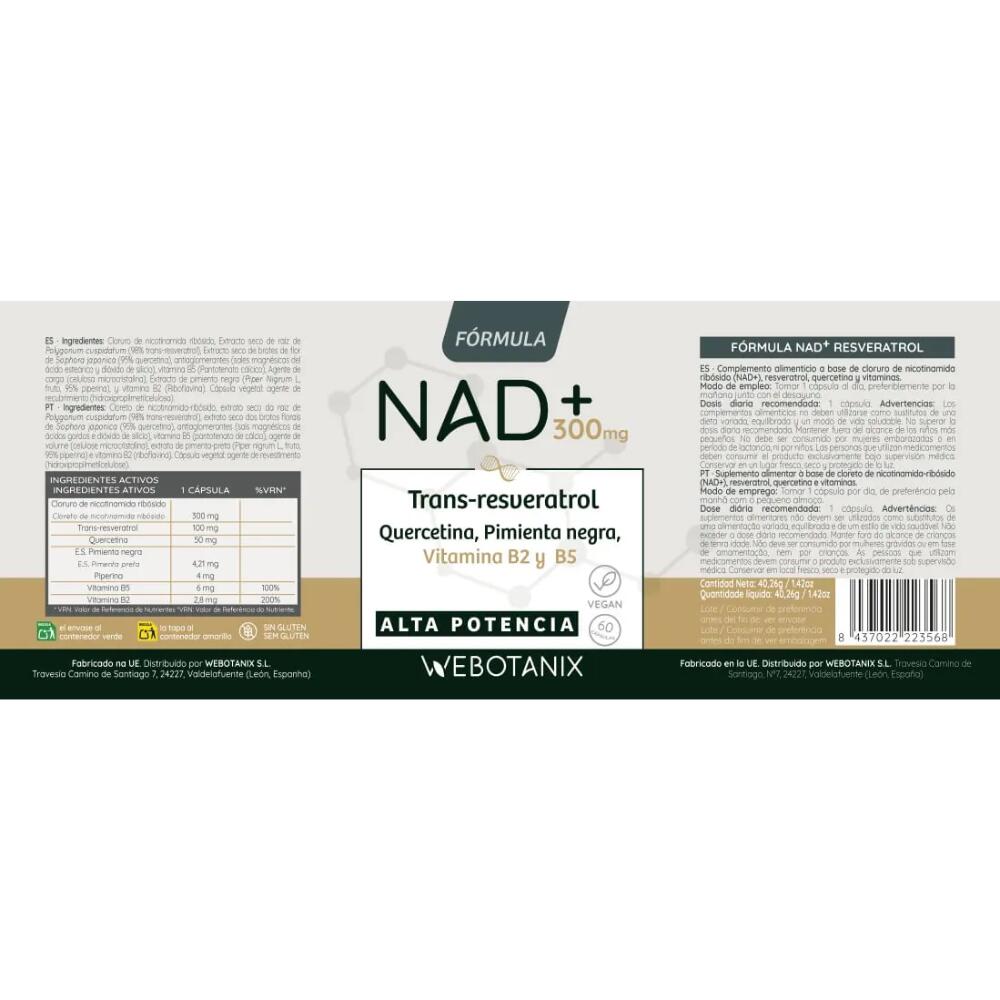 WeBotanix NAD+Resveratrol Fórmula 60 cápsulas 2/7