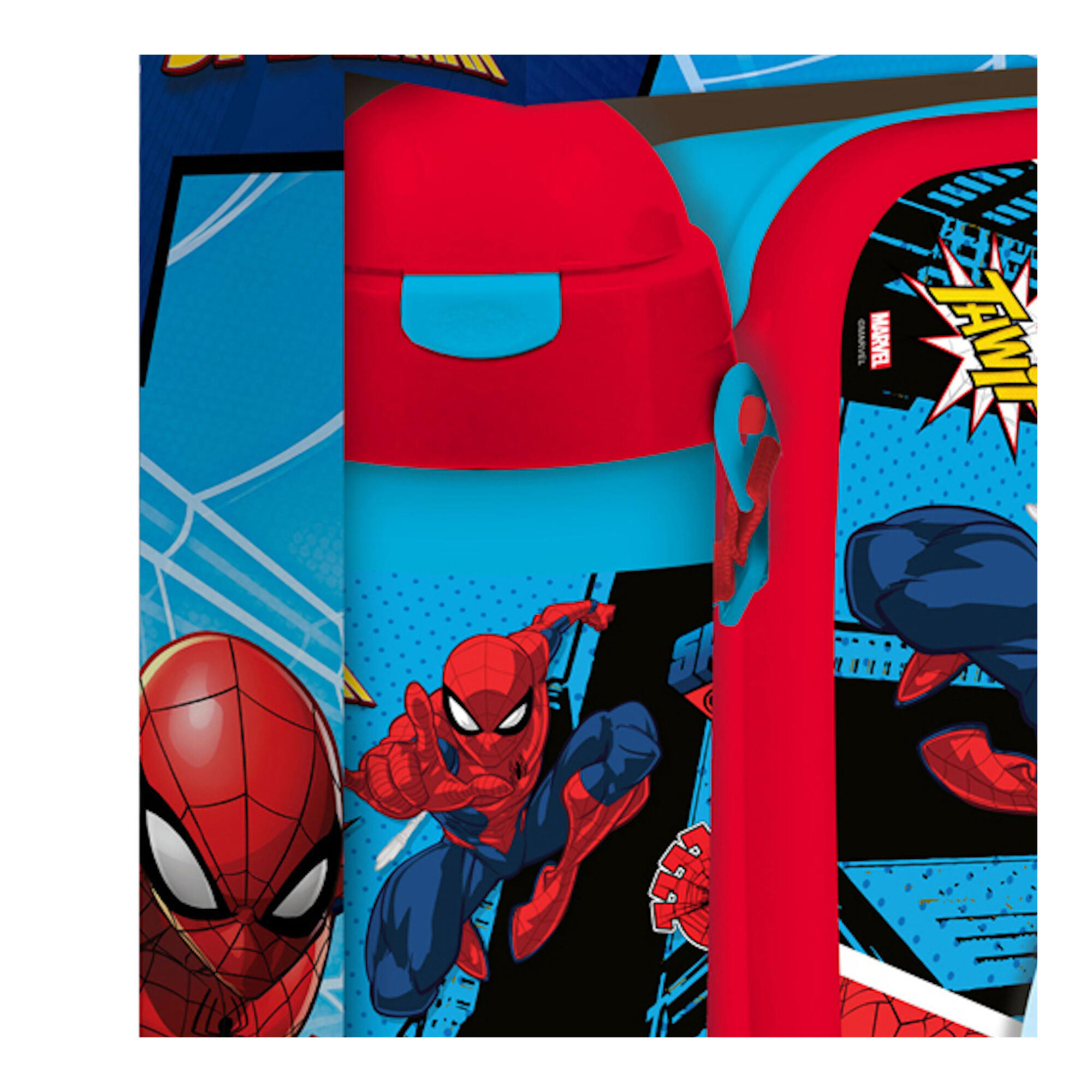 SPIDERMAN ANIMATION BOÎTE À SANDWICH POUR ENFANTS, PORTE-GÂTEAU + BOUTEILLE THER 3/3