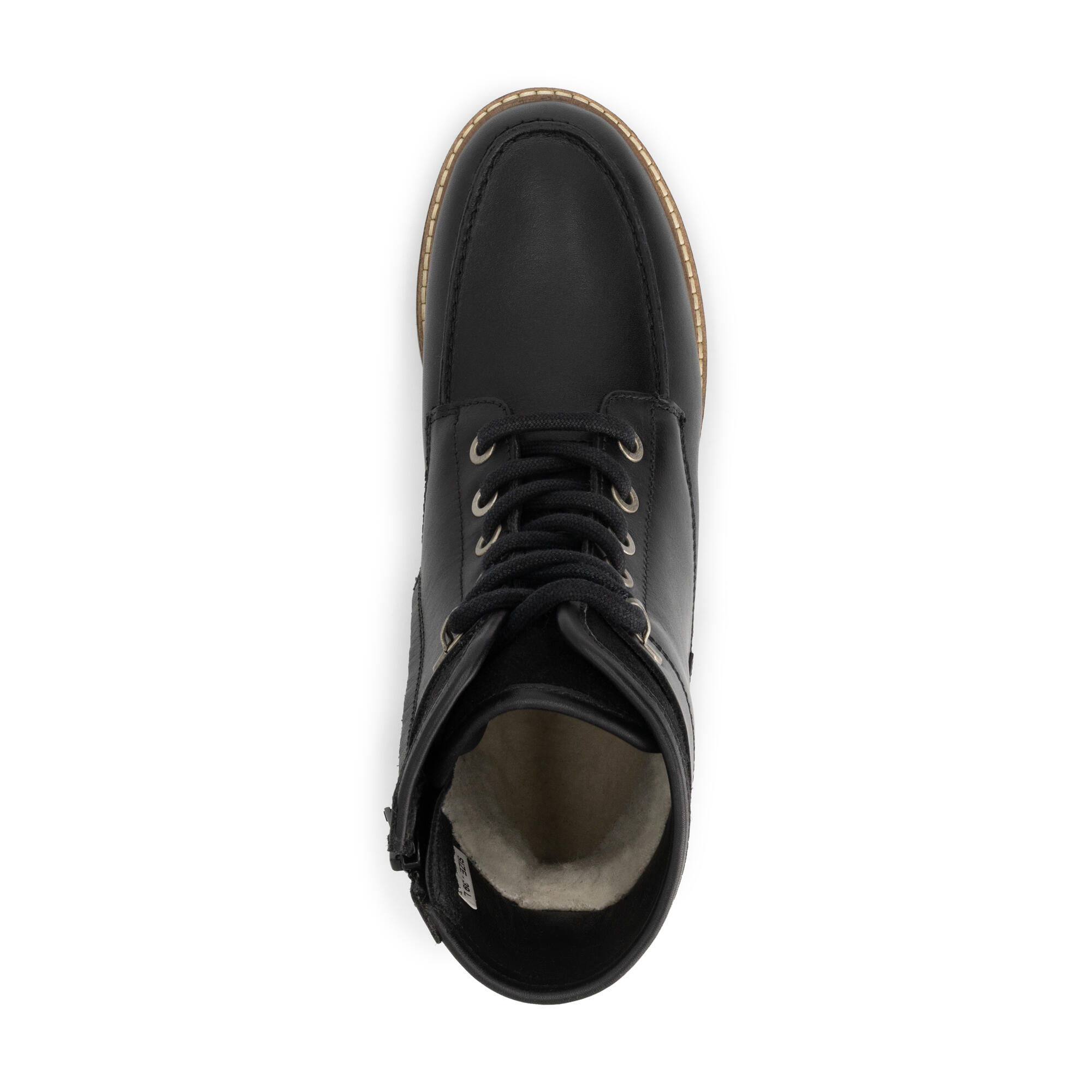 Tronstad Dames - Veterboots - Wolgevoerd - Zwart 5/6